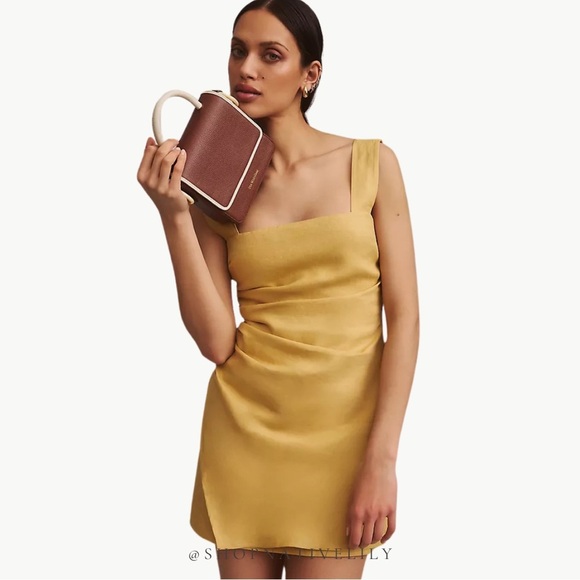 Reformation Dresses & Skirts - Reformation Women’s Kerrigan Linen Mini Dress | Sz 8 | Tuscan Sun Mustard Yellow